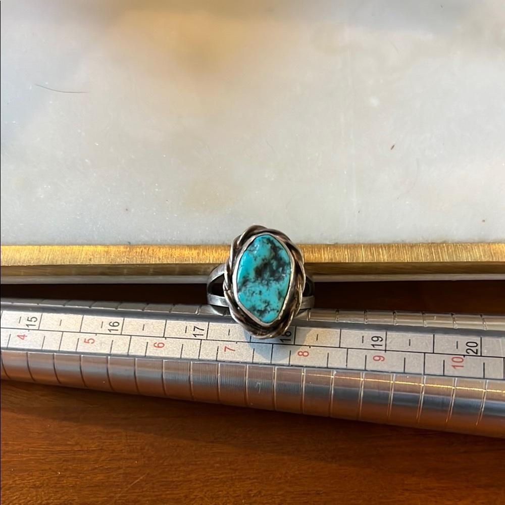 Genuine Turquoise Sterling Silver Ring